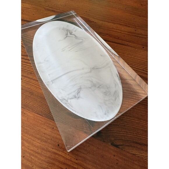 Kassatex Ducale Tray Acrylic And Resin Modern Soap Dish Jewelry Trinket Heavy - Picture 5 of 16